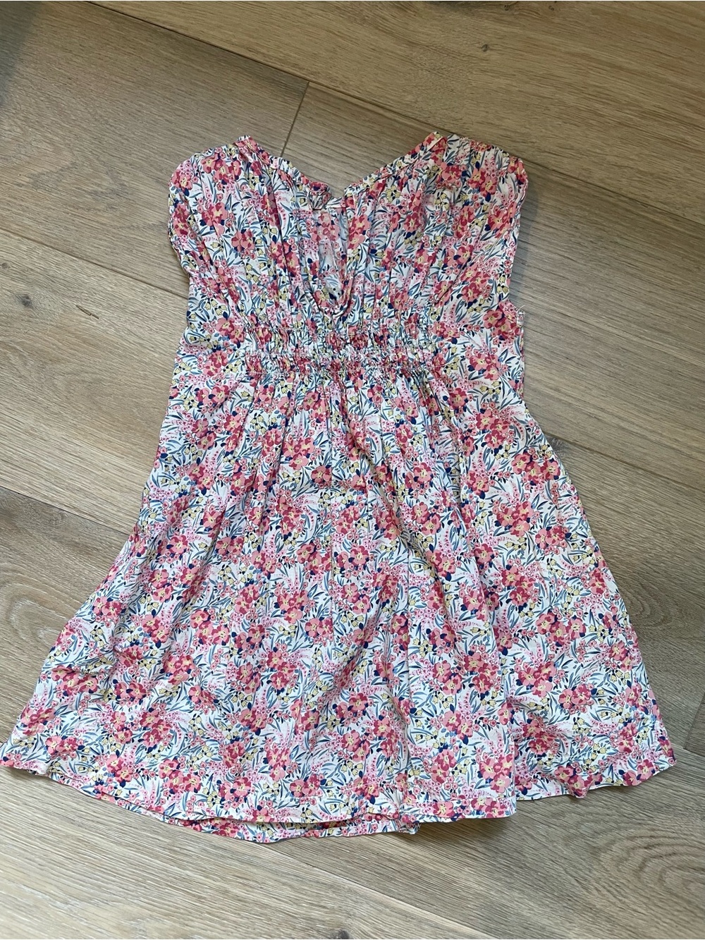 Smocked Pink Floral Casual Dress for Girls